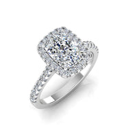 Rectangular Cushion Moissanite Halo Engagement Ring top 2