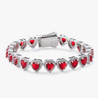 red heart moissanite halo bracelet