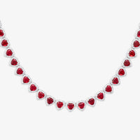 red heart moissanite halo chain