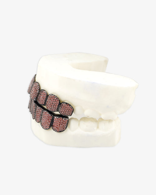 red moissanite black gold grillz px left