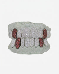 red tusk moissanite grillz 14k gold px