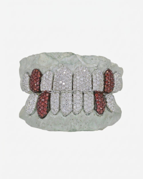 red tusk moissanite grillz 14k gold px