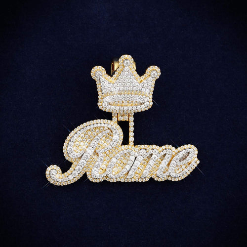 rome custom name moissanite pendant 14k gold icecartel main