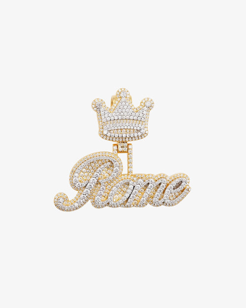 rome custom name moissanite pendant 14k gold icecartel white
