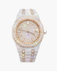 rose gold iced out moissanite watch px new main