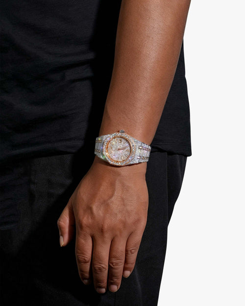 rose gold iced out moissanite watch px new model new