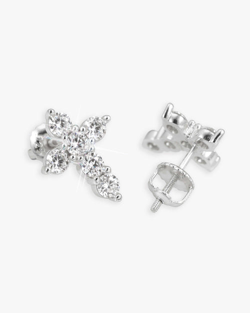 round cut moissanite cross earrings 14k gold icecartel main