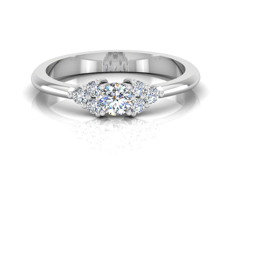 Round Cut Petite Moissanite Engagement Ring front