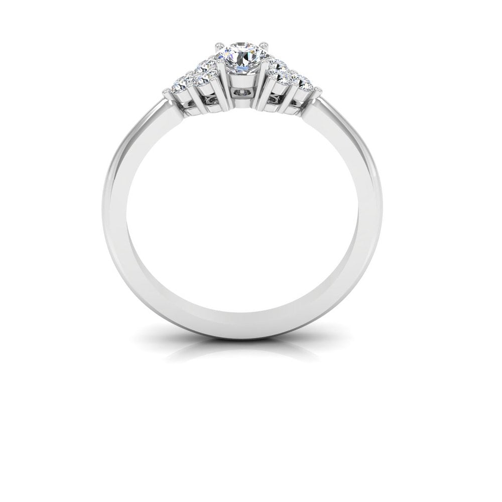 Round Cut Petite Moissanite Engagement Ring side 2