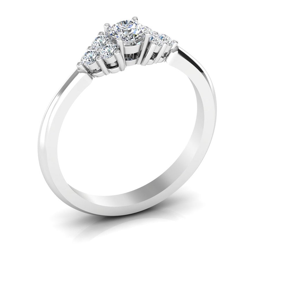 Round Cut Petite Moissanite Engagement Ring side