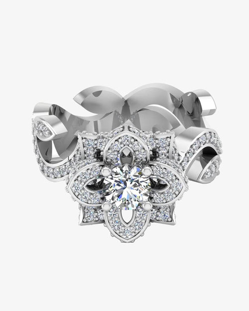 round floral antique moissanite engagement ring icecartel horizontal