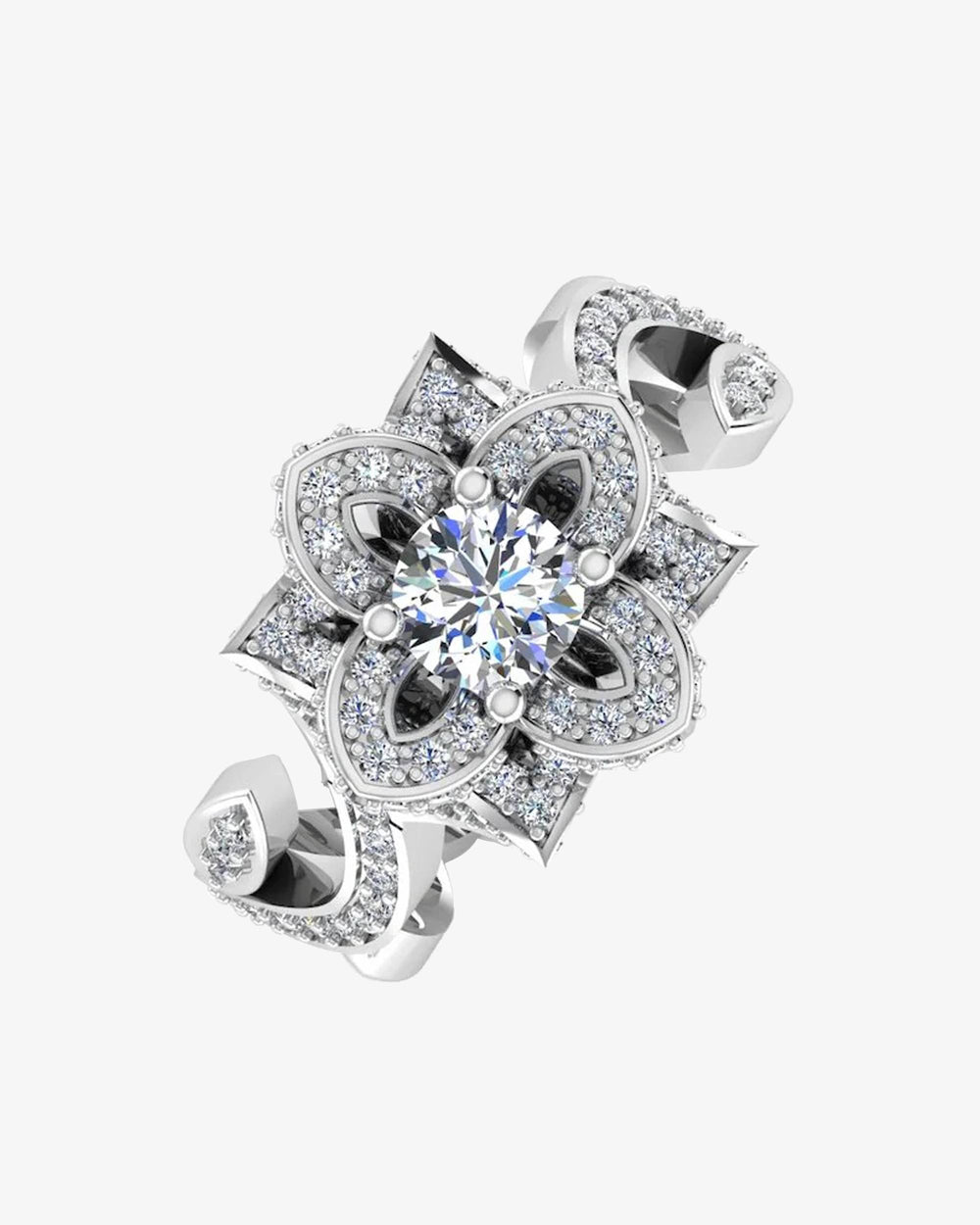 round floral antique moissanite engagement ring icecartel i