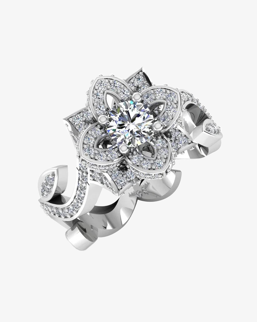 round floral antique moissanite engagement ring icecartel main