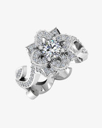 round floral antique moissanite engagement ring icecartel main