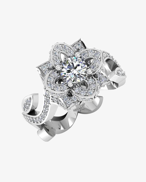 round floral antique moissanite engagement ring icecartel main