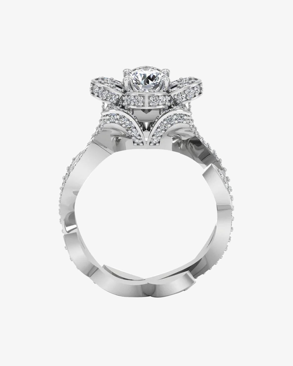 round floral antique moissanite engagement ring icecartel o