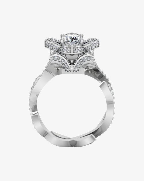 round floral antique moissanite engagement ring icecartel o