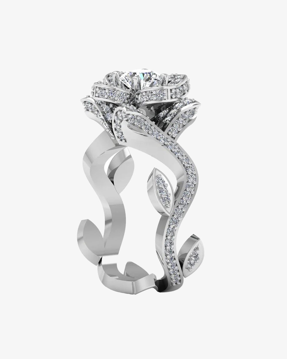 round floral antique moissanite engagement ring icecartel side