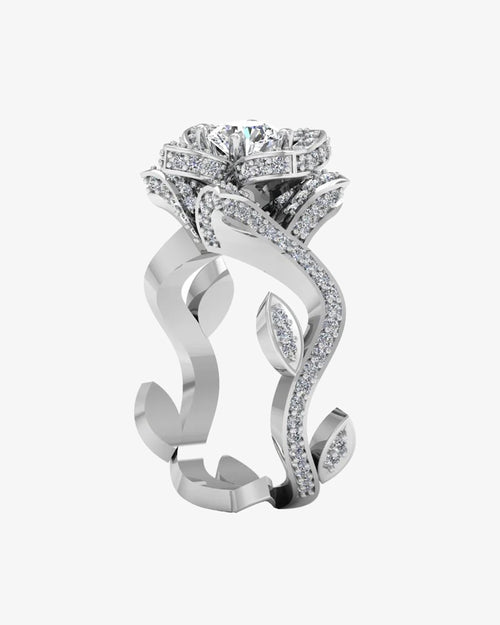 round floral antique moissanite engagement ring icecartel side