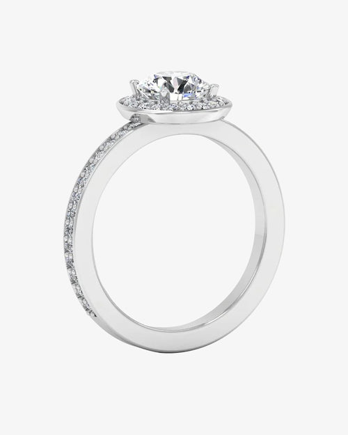 round halo channel set moissanite engagement ring icecartel side