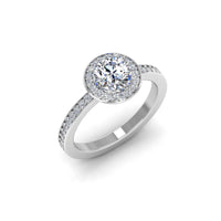 Round Halo Channel Set Moissanite Engagement Ring top