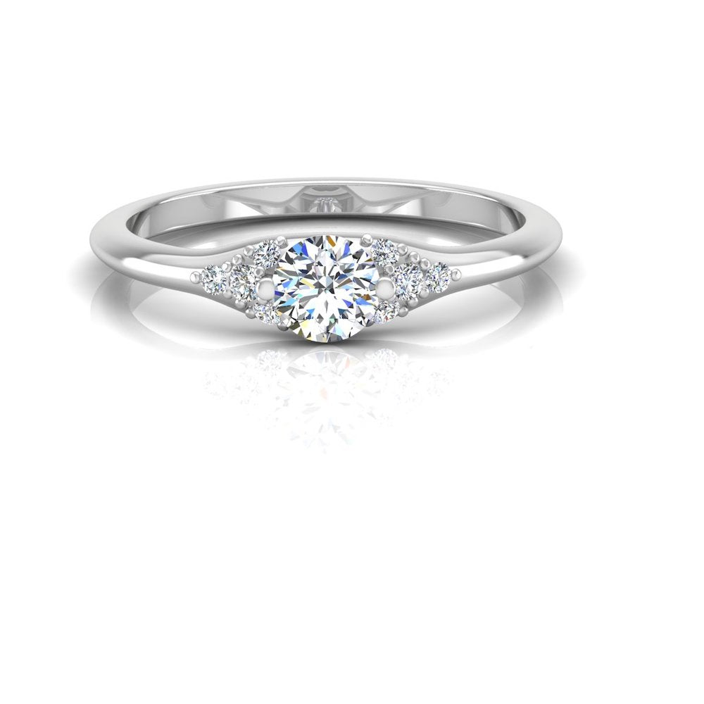 Round Moissanite Engagement Ring front