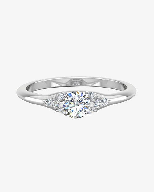 Round Moissanite Engagement Ring