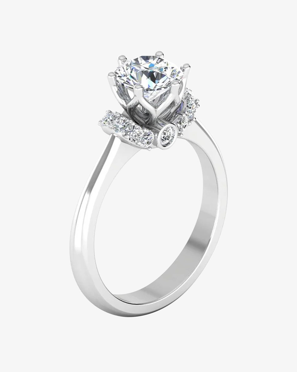 round tulip bezel halo moissanite engagement ring icecartel angle