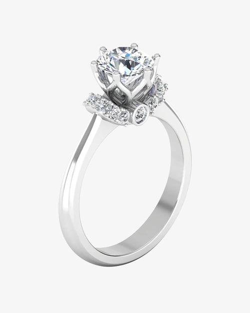 round tulip bezel halo moissanite engagement ring icecartel angle
