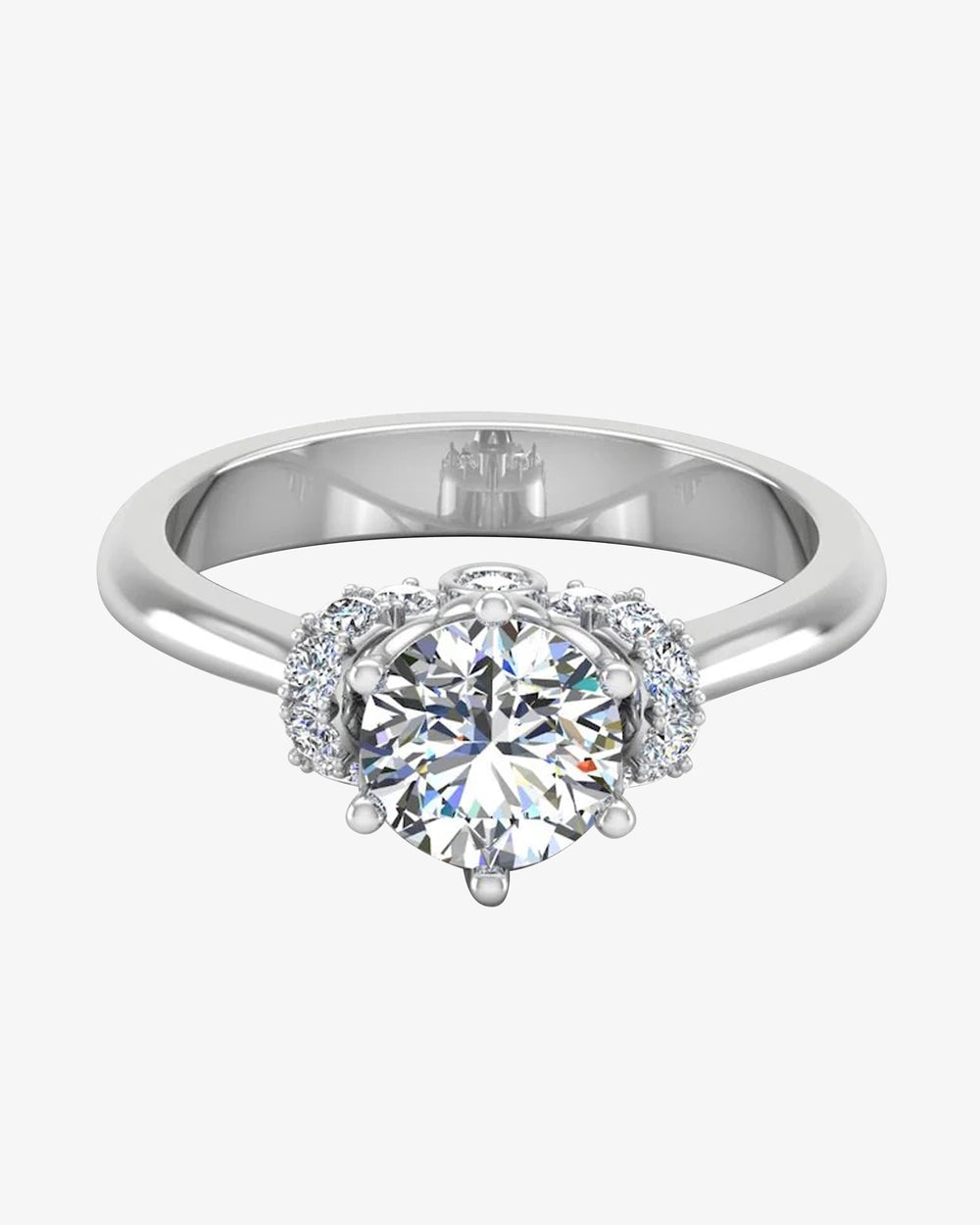 round tulip bezel halo moissanite engagement ring icecartel horizontal