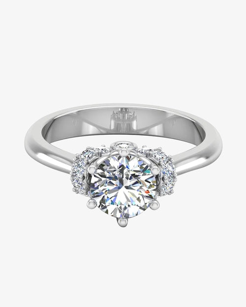 round tulip bezel halo moissanite engagement ring icecartel horizontal