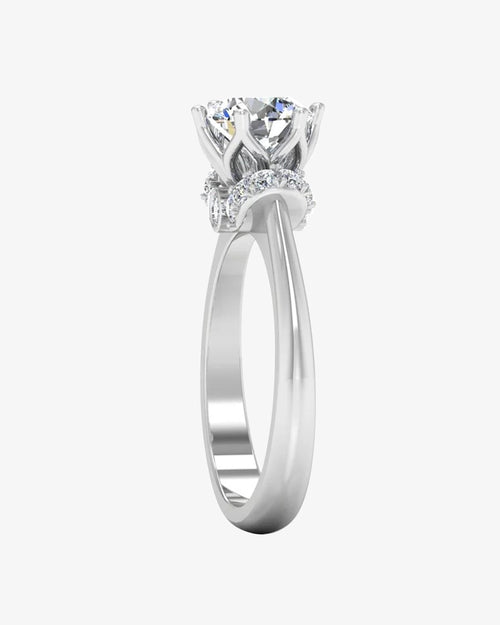 round tulip bezel halo moissanite engagement ring icecartel side