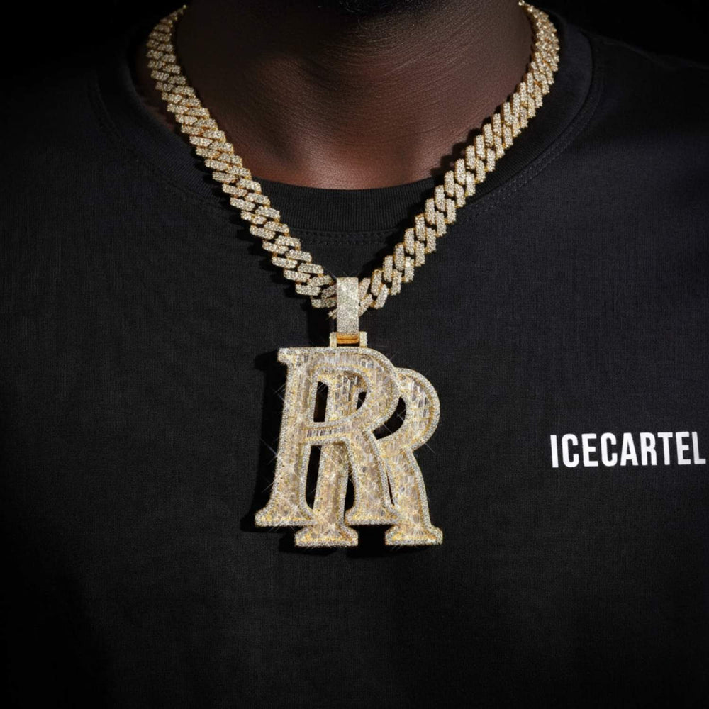 rr custom name moissanite pendant 14k gold icecartel model1