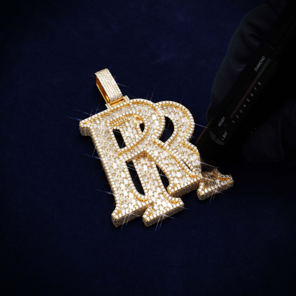 rr custom name moissanite pendant 14k gold icecartel test