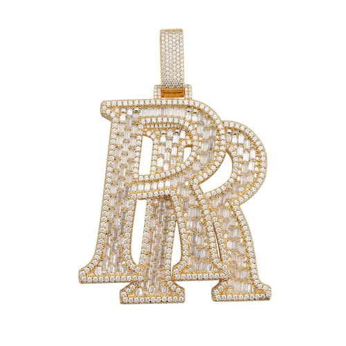 rr custom name moissanite pendant 14k gold icecartel white