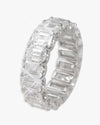 Moissanite Baguette Band Ring 14K Gold - White Gold