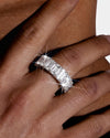 Moissanite Baguette Band Ring 14K Gold - White Gold