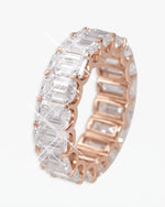 Moissanite Baguette Band Ring 14K Gold - Rose Gold