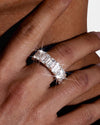 Moissanite Baguette Band Ring 14K Gold - Rose Gold
