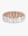 Moissanite Baguette Band Ring 14K Gold - Rose Gold