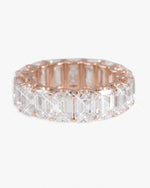 Moissanite Baguette Band Ring 14K Gold - Rose Gold