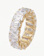 Moissanite Baguette Band Ring 14K Gold - Yellow Gold