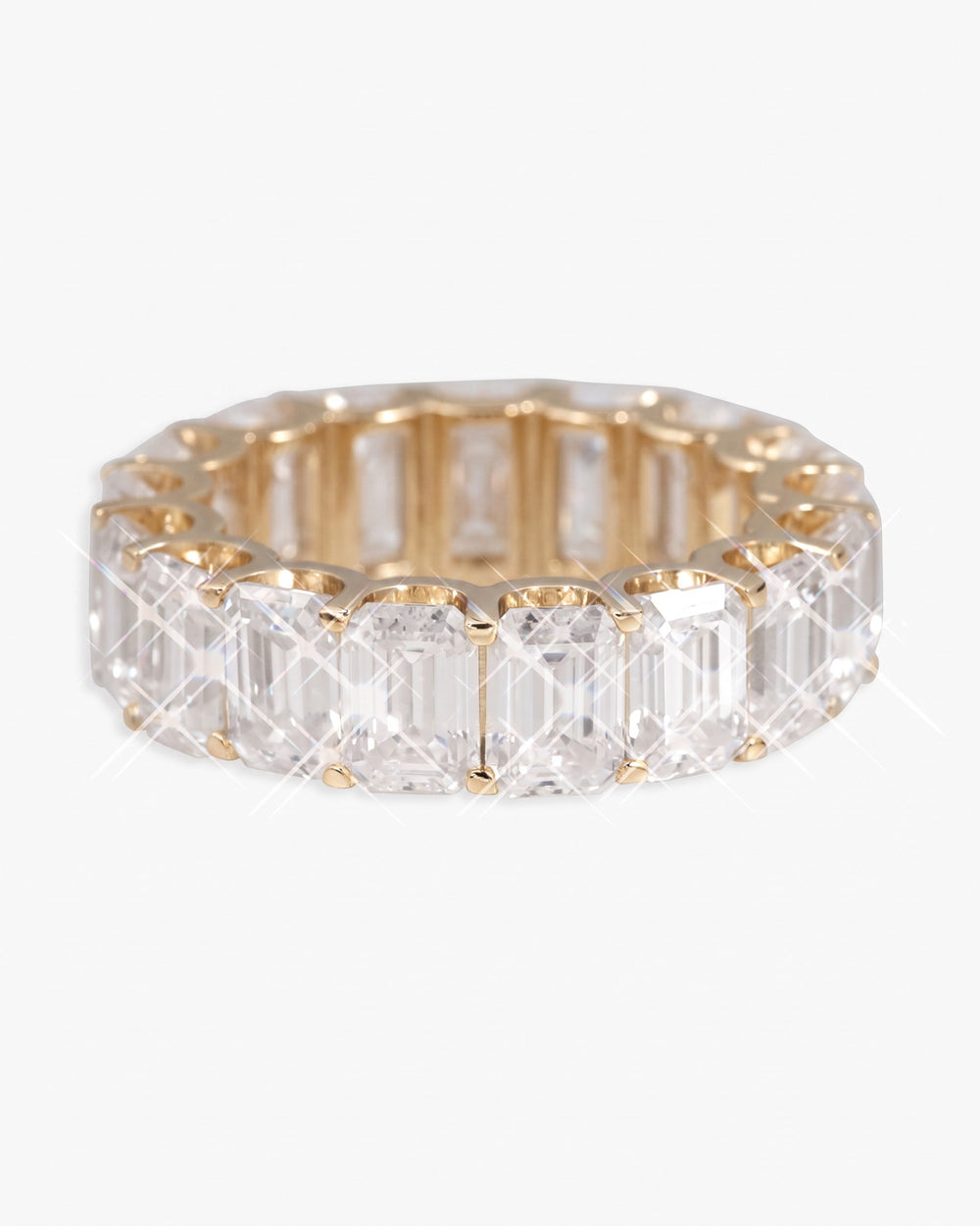 Moissanite Baguette Band Ring 14K Gold - Yellow Gold