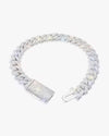Moissanite Cuban Link Bracelet 14K Gold (ALL SIZES) - White Gold 10MM