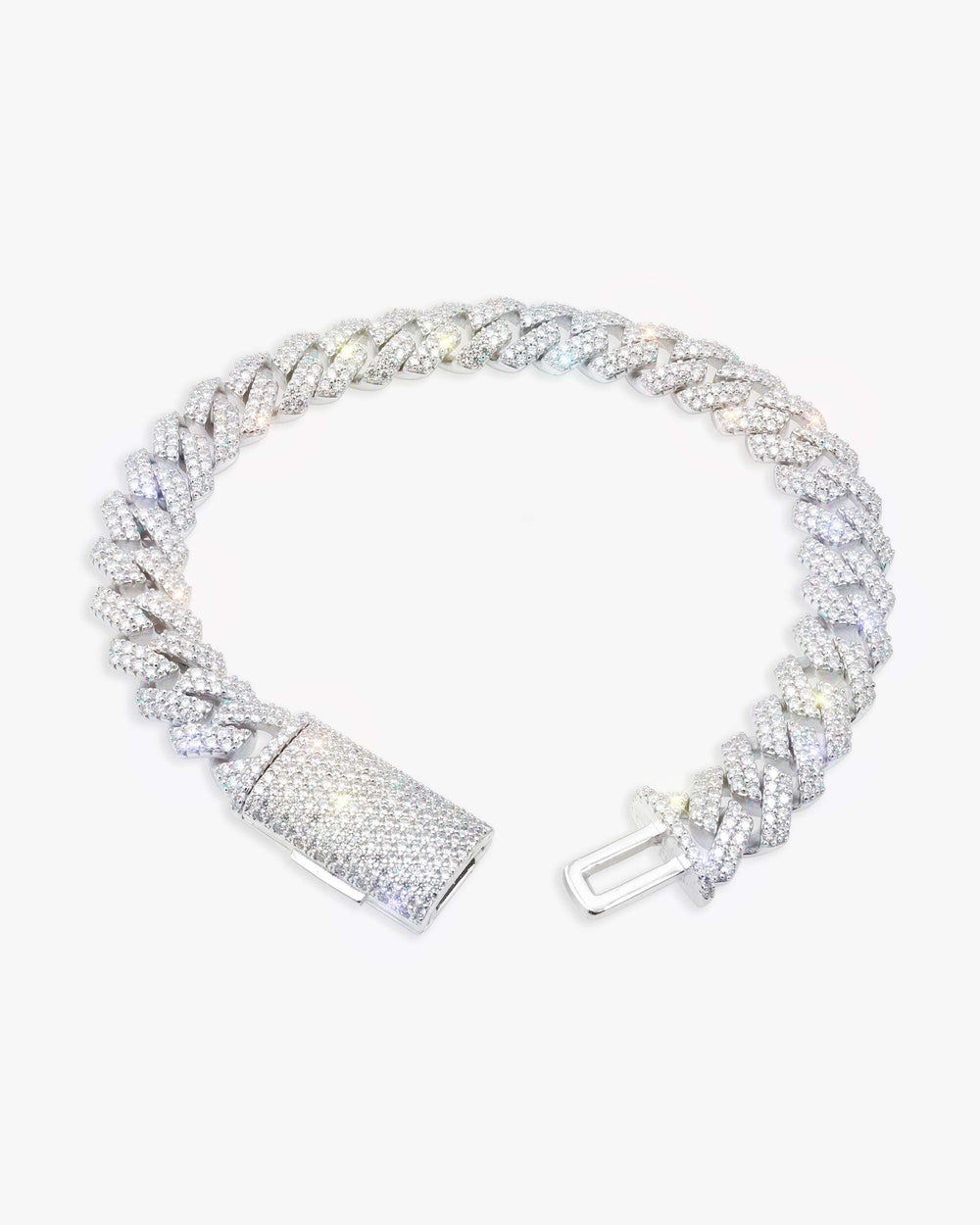 Moissanite Cuban Link Bracelet 14K Gold (ALL SIZES) - White Gold 10MM