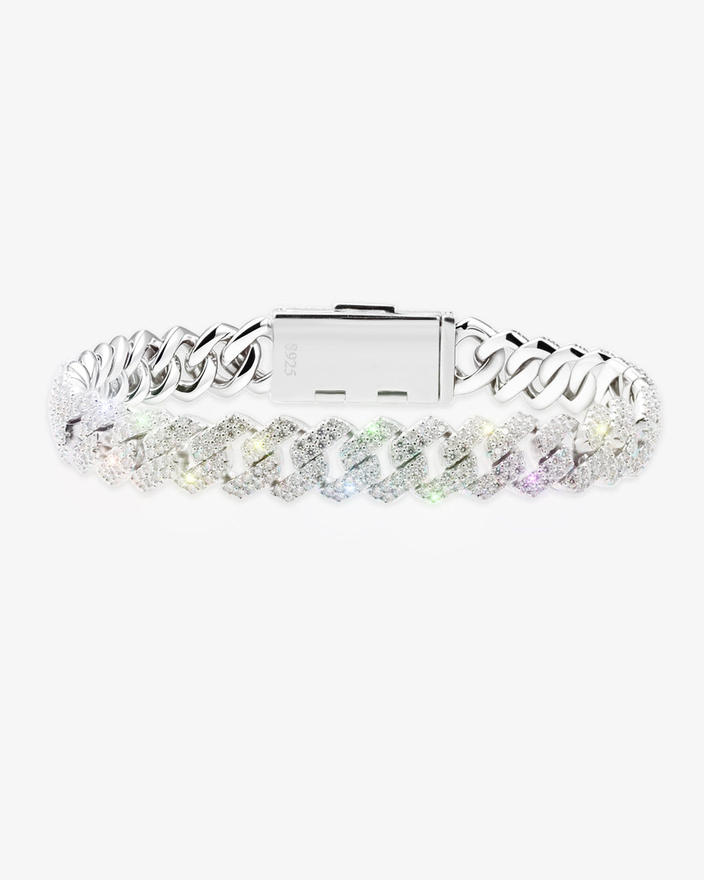 Moissanite Cuban Link Bracelet 14K Gold (ALL SIZES) - White Gold 10MM