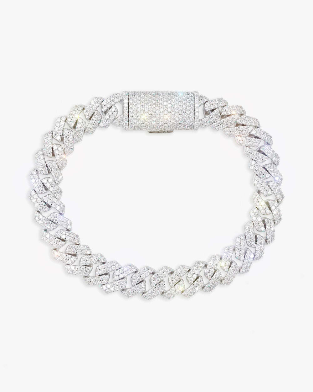 Moissanite Cuban Link Bracelet 14K Gold (ALL SIZES) - White Gold 10MM