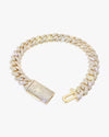 Moissanite Cuban Link Bracelet 14K Gold (ALL SIZES) - Yellow Gold 10MM