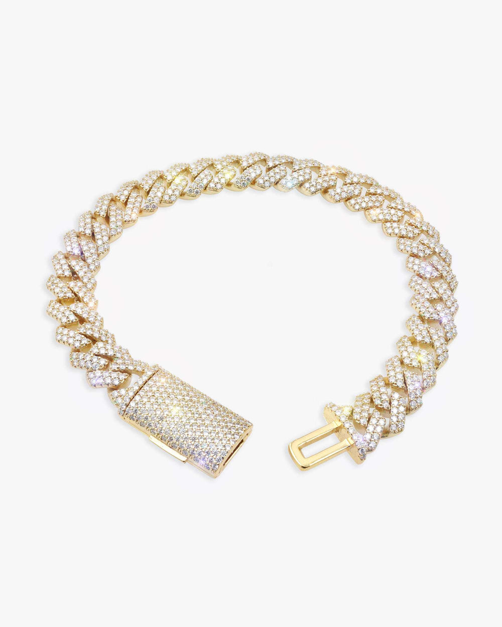 Moissanite Cuban Link Bracelet 14K Gold (ALL SIZES) - Yellow Gold 10MM