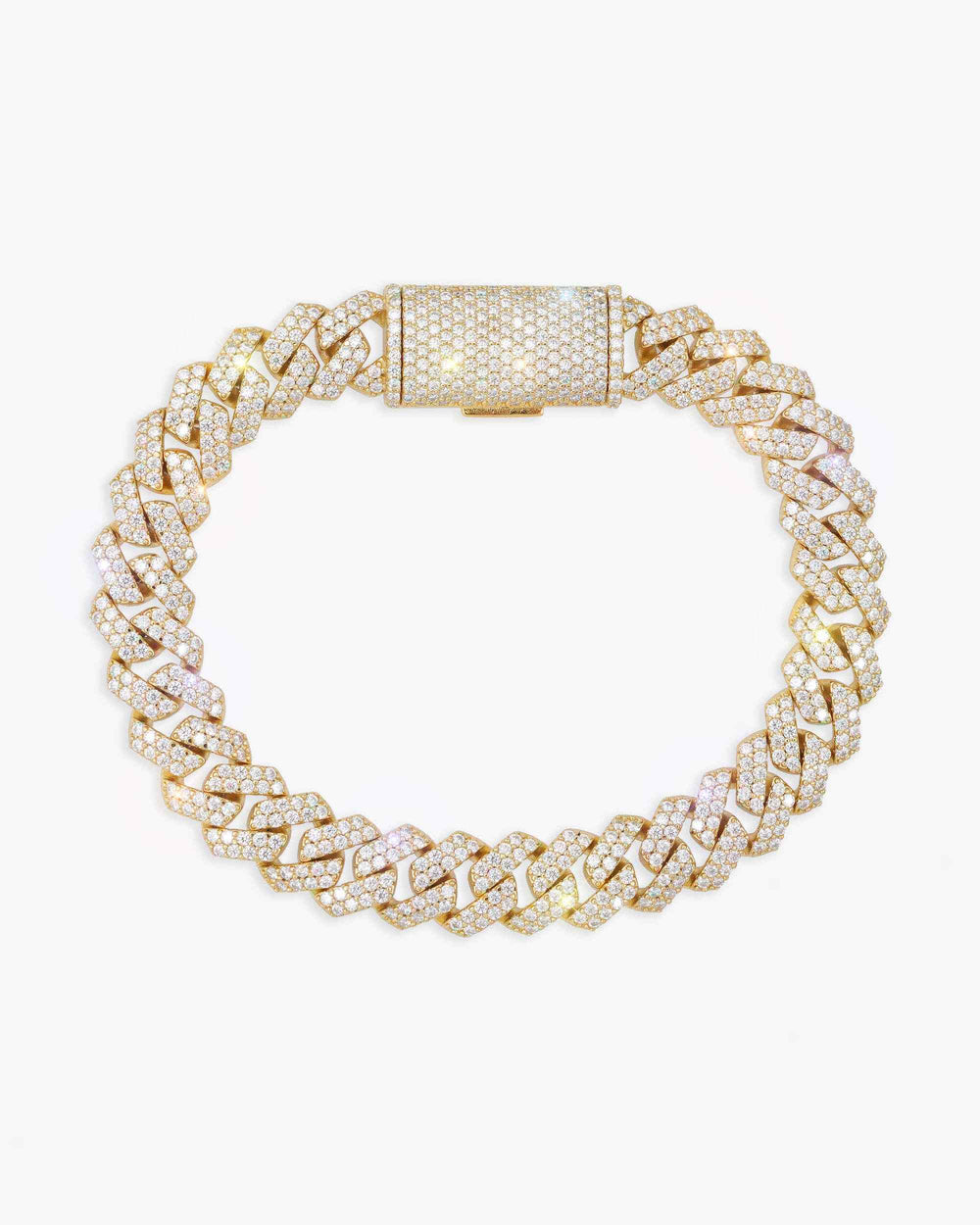 Moissanite Cuban Link Bracelet 14K Gold (ALL SIZES) - Yellow Gold 10MM